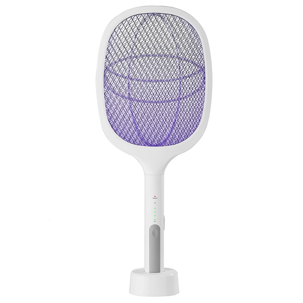 

2in1 USB Rechargeable Mosquito Racket Fly Zapper Swatter with Purple Lamp Seduction Trap Summer Night Baby Sleep Protect Tools