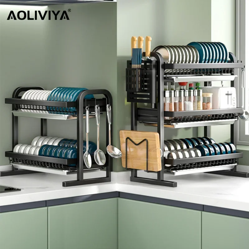 

SH AOLIVIYA Dishes and Dishes Storage Rack Kitchen Drain Household Chopping Board Chopsticks Organizer Pantry Organizer