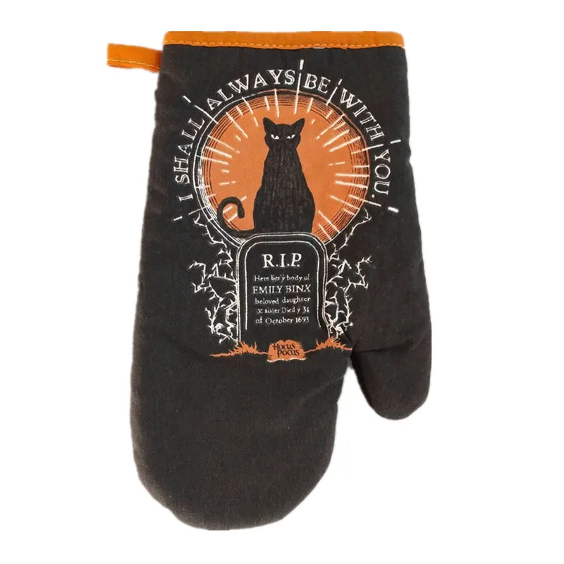 1Pc 16x27cm Cotton Halloween Series Printed Oven Mitts Baking Glove Microwave Insulation Kitchen Tool Party Gift