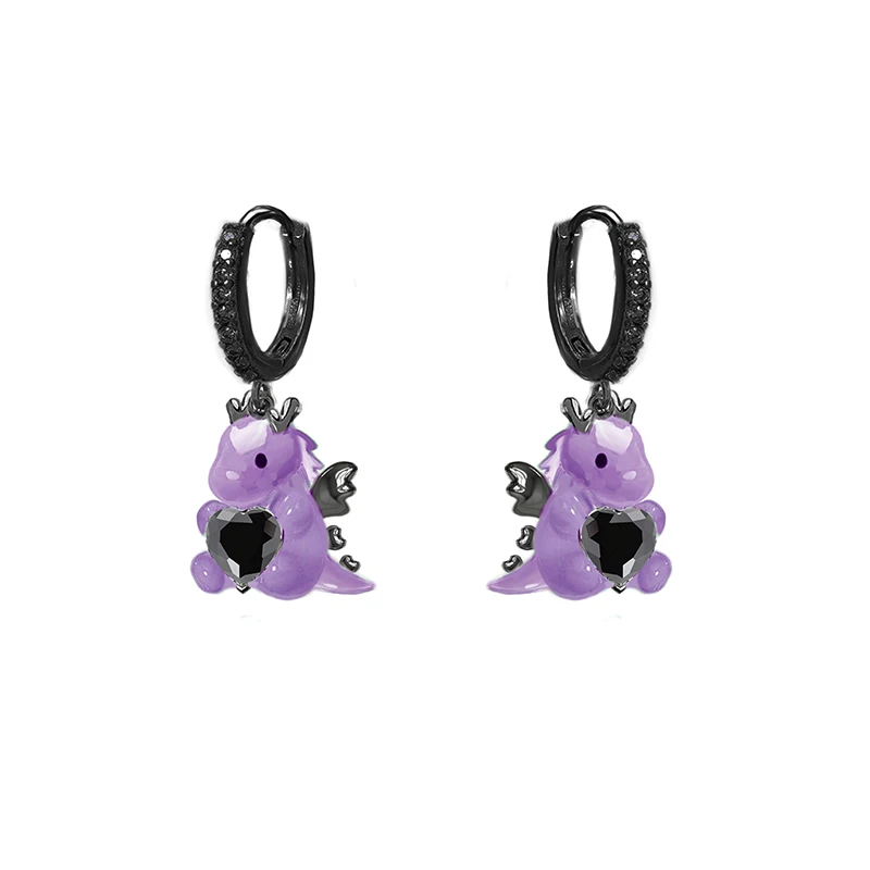 MASW Original Design Lovely Style Cute Green Purple Animal Drop Earrings For Girl  Women Party Gift Modern Jewelry 2024 New