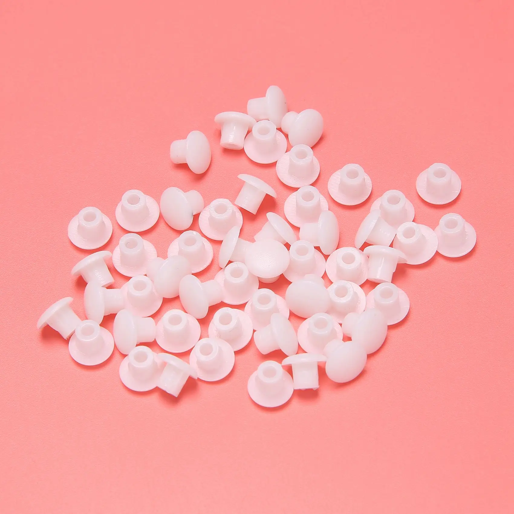 최신 플라스틱 둥근 모양의 커버 스크류 캡 뚜껑 흰색 50pcs 5mm 직경 구멍