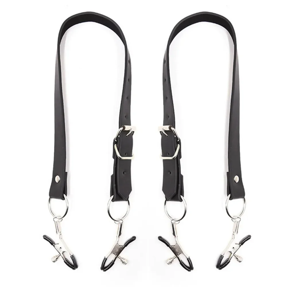 Labia Spreader Clip Breast Nipple Clamps Leather Bdsm Bondage Slave Fetish Erotic Tool Sex Toys For Women