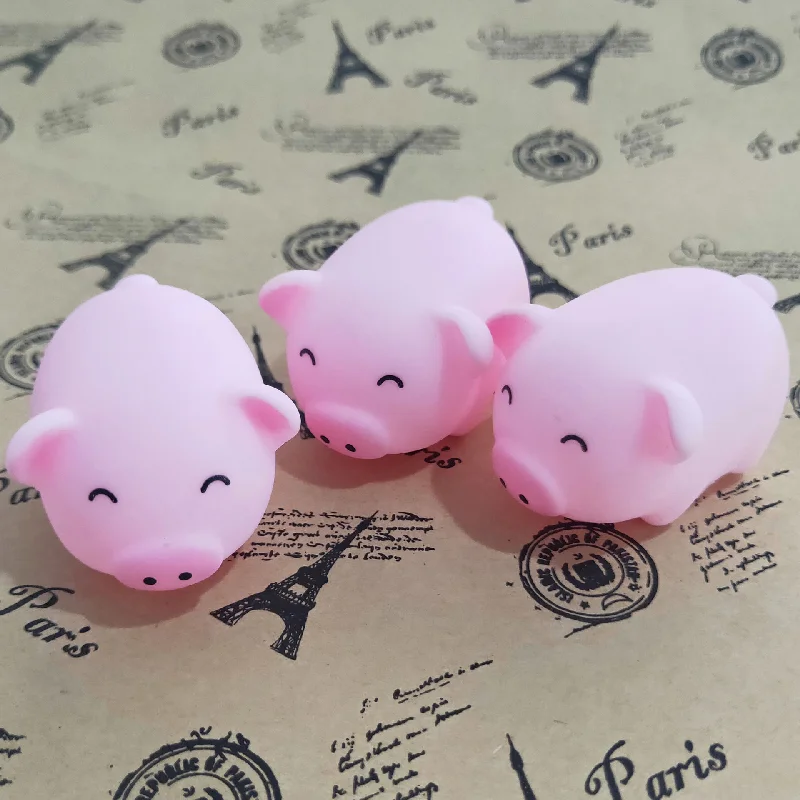 

10 pcs Water Play Interesting Vinyl Mini Pig Squeeze Sound To Relieve Stress Prize Gifts Kids Baby Toys Pink Piglet Fidget Toys