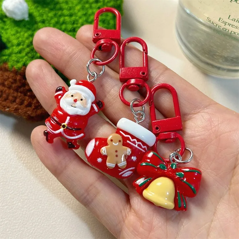 Cartoon Elk Santa Keychain Set - Christmas Birthday Spring Festival Carnival Party Favors, Bulk Novelty Gift Collection