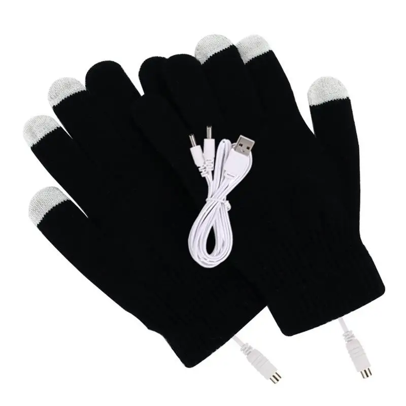 

Греющие перчатки с зарядкой через USB, теплые термоперчатки с пятью пальцами, грелки для сенсорных экранов для зимнего использования, для улицы, для помещений