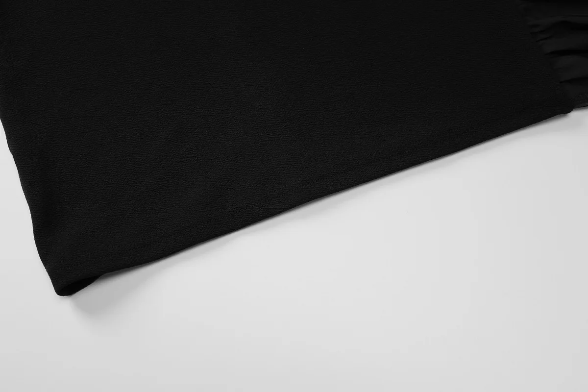 Autumn Fashion Black Mini Dress Female Lace-Up Slim Patchwork High Waist Long Sleeve Sexy Solid Dress Women Bandage Dress