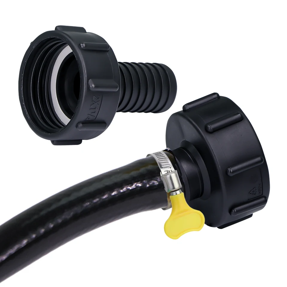 Adattatore Per Serbatoio IBC 1000L Da 60 Mm - Raccordo Per Tubo Da Giardino Filettato 1 Pollice E DN40/DN53