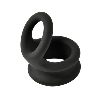 Small Medium Large Silicone Double Cock Ring Lock  Delay Ejaculation Male Penis Ring Ball Stretcher Bondage Sex Toy Men 3