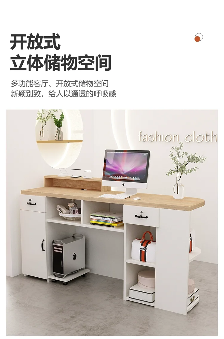 Description Picture 6 of itemDisplay Cabinet Reception Desk Tall Bar Counter Beauty Salon Reception Desk Office Table Toonbank Winkel Garden Furniture Sets
