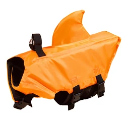 Shark Dog Life Jacket with Enhanced Buoyancy and Safety Handle - S (Orangee)