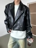 Autumn Jackets Stylish Moto Handsome Retro American Style Versatile Cropped Rivet Windproof Classic Workout Daily Solid Color 3