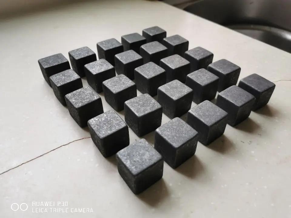 Shungite Stone Cube 25-31mm EMF 보호 크리스탈 치유 블랙 락 클렌징