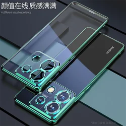 Luxury Electroplated Transparent Soft Silicone Back Cover Case for Note 13 Pro Plus (Green)