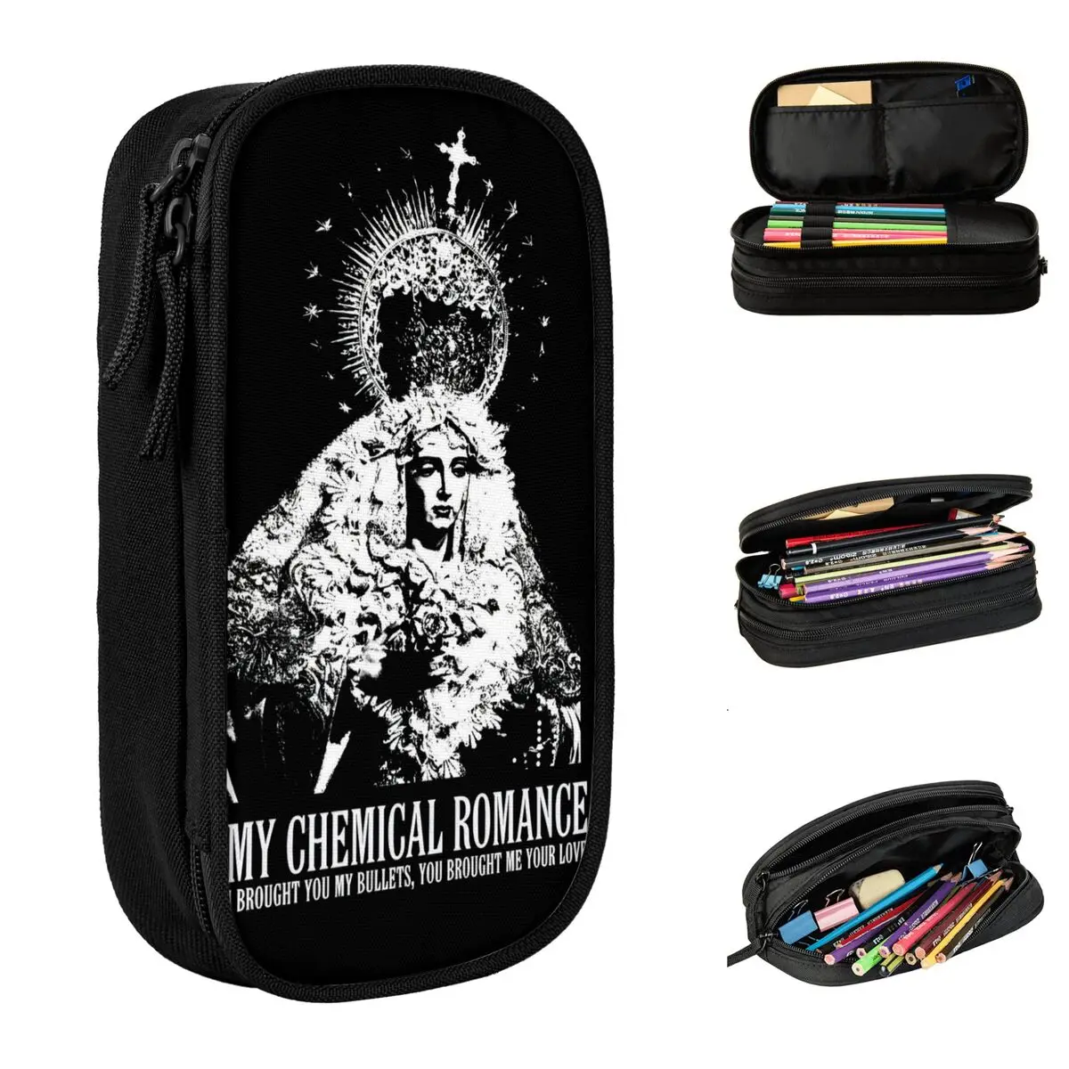 

Mcr Band Punk Rock Pencil Case My Chemical Romance Pencil Box Pen for Girls Boys Large Storage Bags Students School Stationery