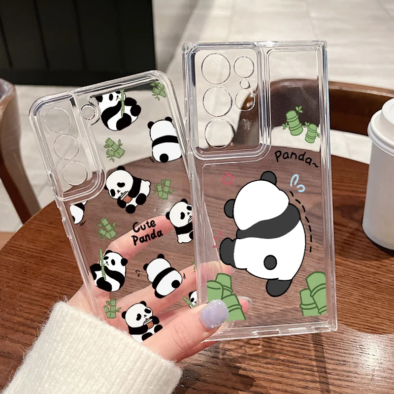 Cartoon Panda Clear Silicone Phone Case