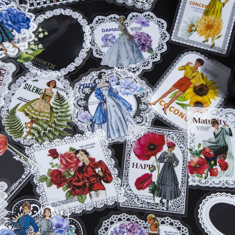

30 pcs/pack PET sticker ballet figure border creative high appearance level small fresh hand tent material landscaping 6 choices