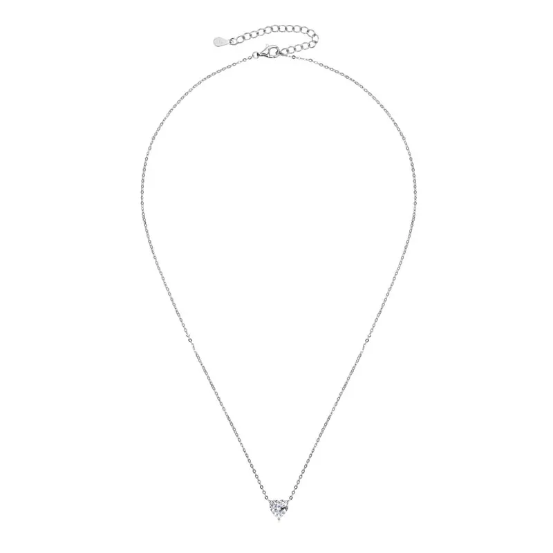 IOGOU 스위트 하트 컷 모이사나이트 다이아몬드 목걸이 2.0CT 1CT 0.5CT 솔리테어 펜던트 실버 925 GRA 인증 여성용 주얼리