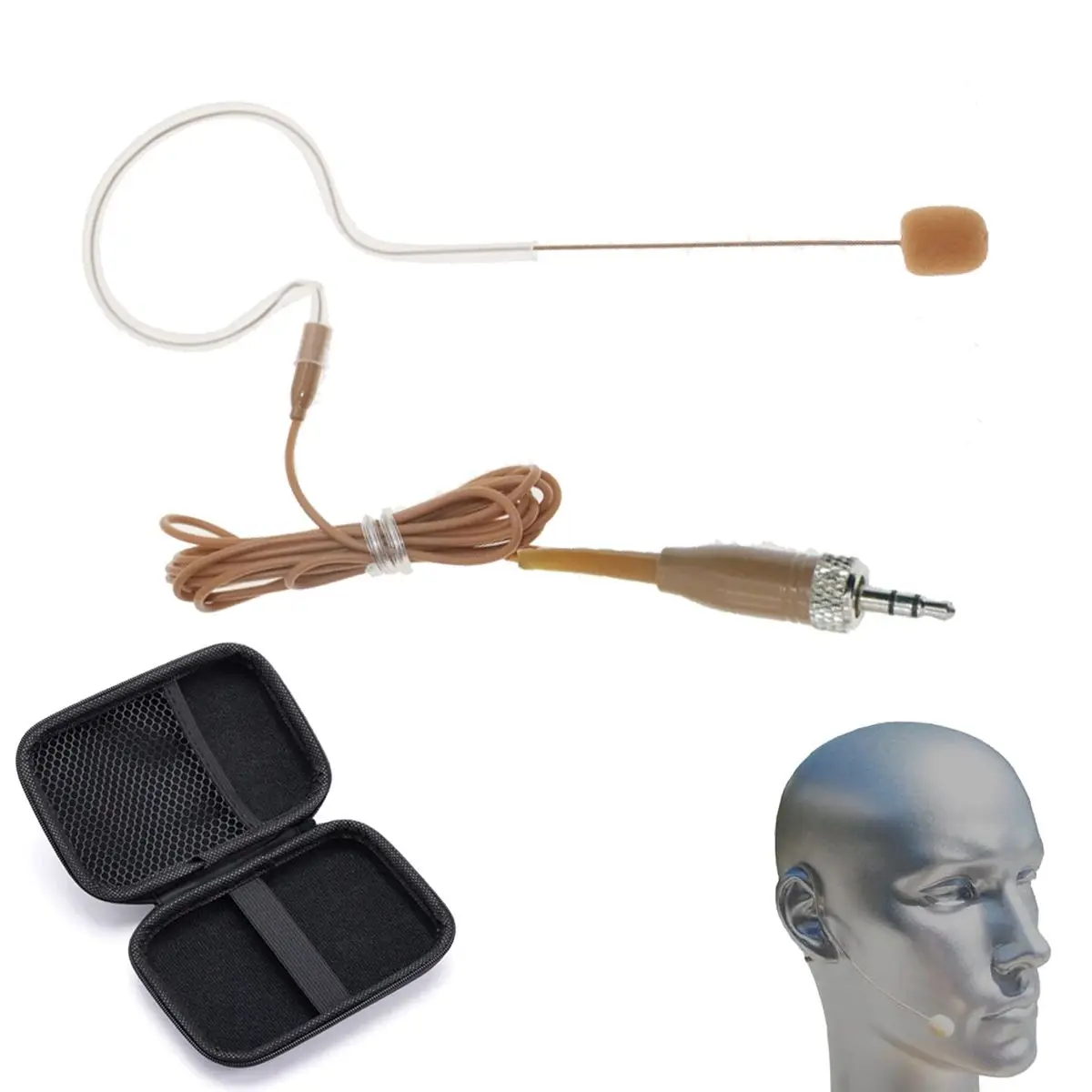 Microfono Ad Alte Prestazioni Mx153 Tan Color Hanging Frame Headset Per Sennheiser Ew G3 G4 Shure 4Pin Akg Samson 3Pin Zipper Box