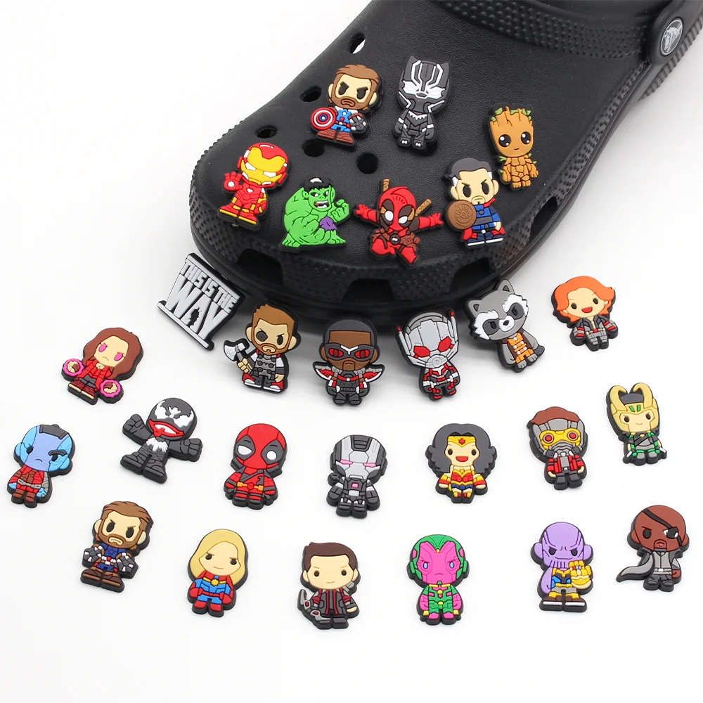 Single Sale 1pcs Spiderman PVC DIY Shoe Crocs Decorations Charms