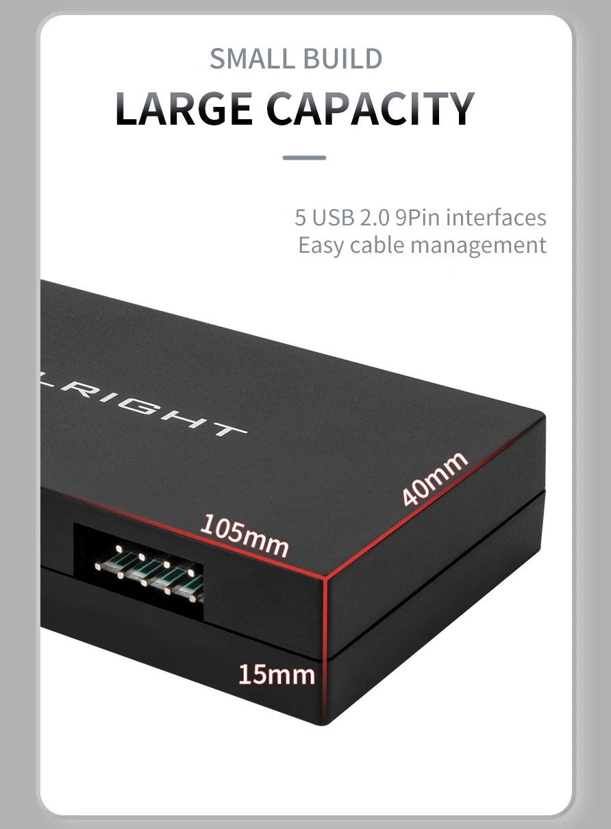USB 2.0 HUB X5 5 ports 9-pin USB hub solves the problem of insufficient USB 2.0
