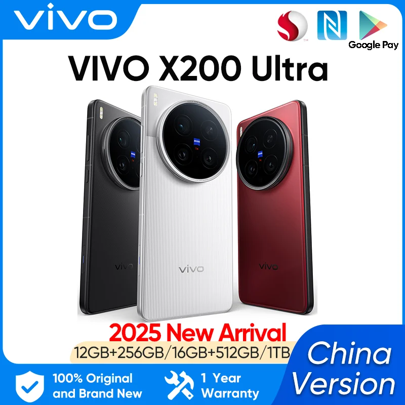 Fast Delivery Vivo X200 Ultra 5G Smartphone Snapdragon 8 Elite 6.82" 120HZ AMOLED 200MP Camera 90W Charge 6000mAh NFC GoolePlay