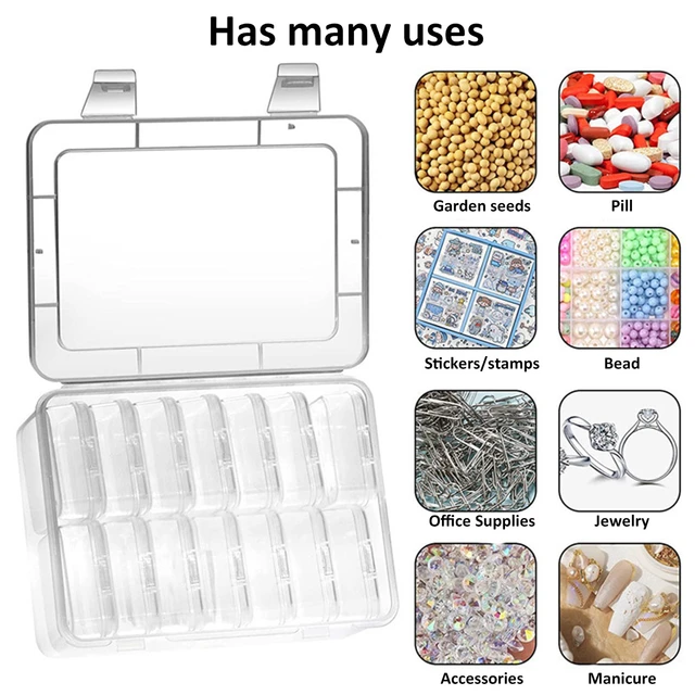 Small Bead Organizers Set Clear Bead Storage Containers Portable Bead  Storage Organizer with 12 Mini Plastic Storage Cases - AliExpress