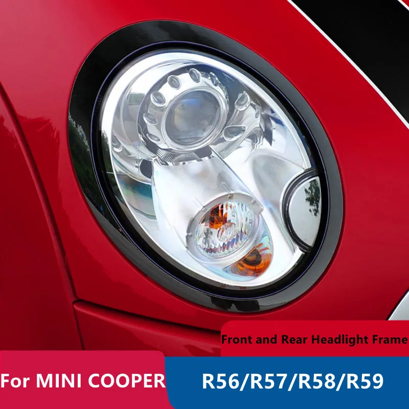 

Для мини-медной рамы фары R56 R57 R58 R59, чехол для автомобильной фары, задняя фоторамка, передняя и задняя лампы, декоративные кольца для детской фары