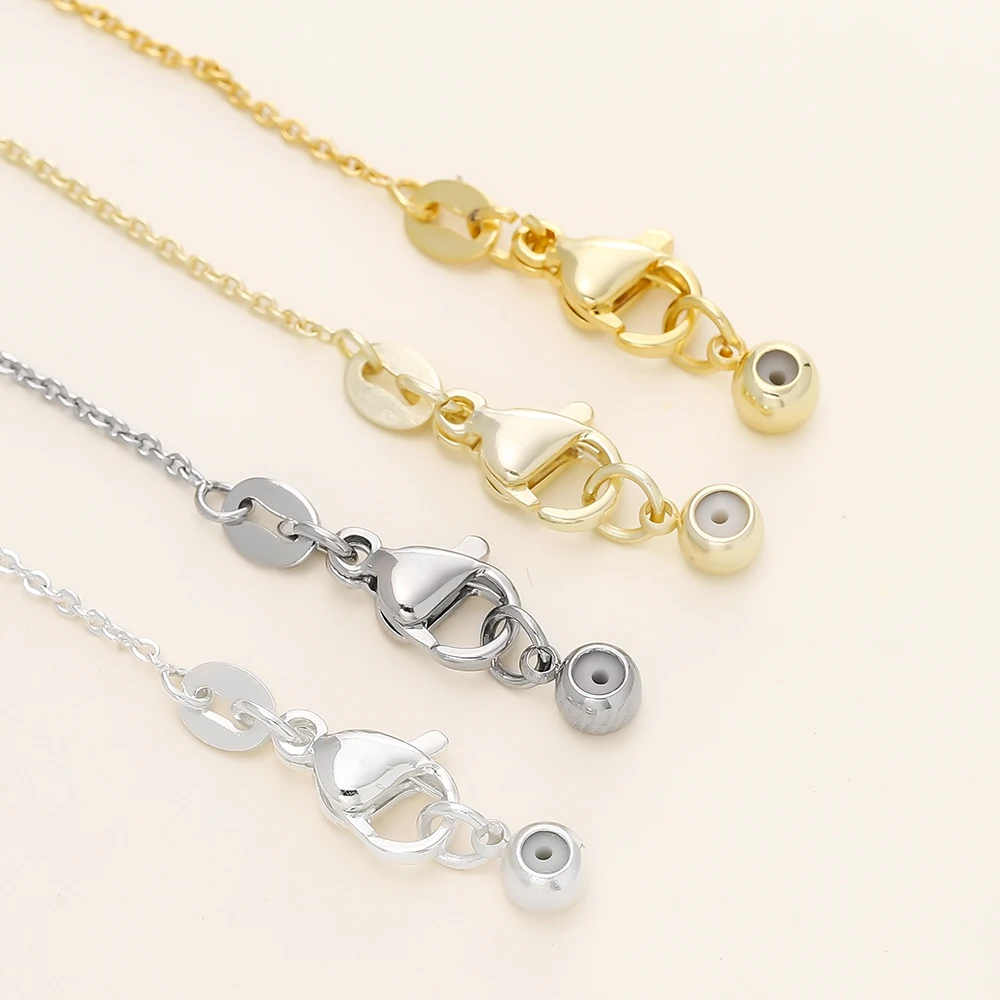 Gold-Plated Adjustable Flat Chains with Lobster Clasp