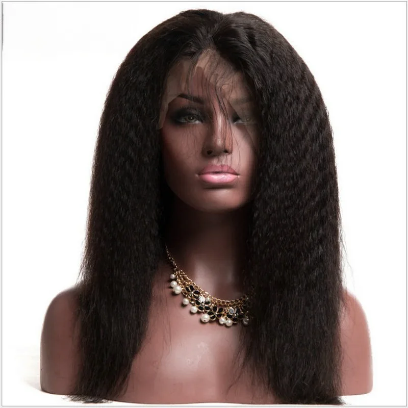 Kinky Straight 360 Lace Frontal Human Hair 360 Lace Closure Soft Brazilian Virgin Hair For Black Women Pre-Plucked Hairline