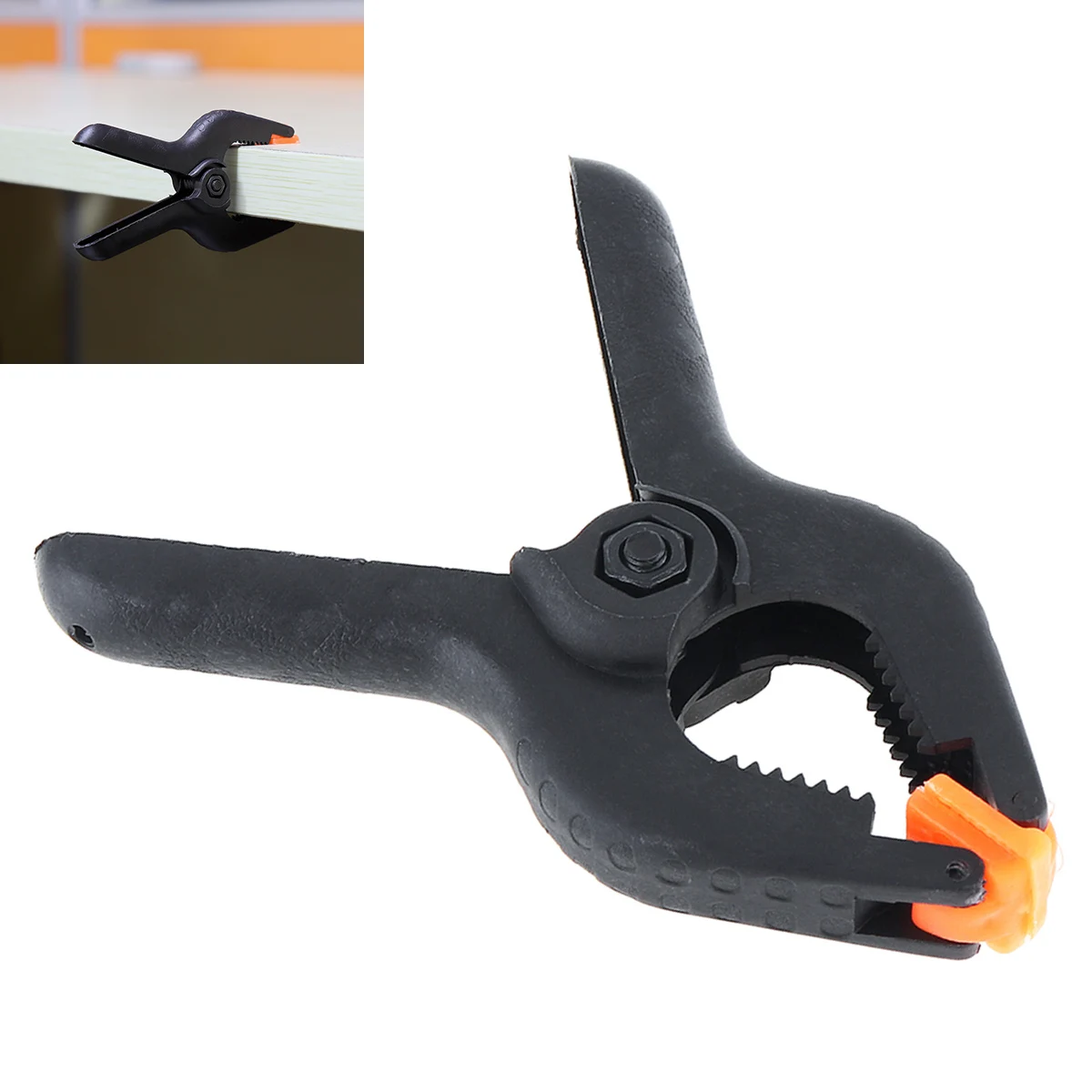 3 Inch Multifunction Black Plastic Nylon Fixed Clip with A Type Spring Clamps and 40mm Maximum Opening for Fixed Photography