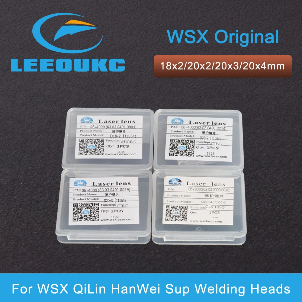 WSX Original Fiber Laser Cover Slides Protective Windows 18x2/20x2/20x3/20x4mm for WSX QiLin HanWei Sup Hand-Held  Laser Head