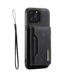 Streamlined 2-in-1 Wallet Case with Detachable Leather Card Holder for iPhone 11 (Black)
