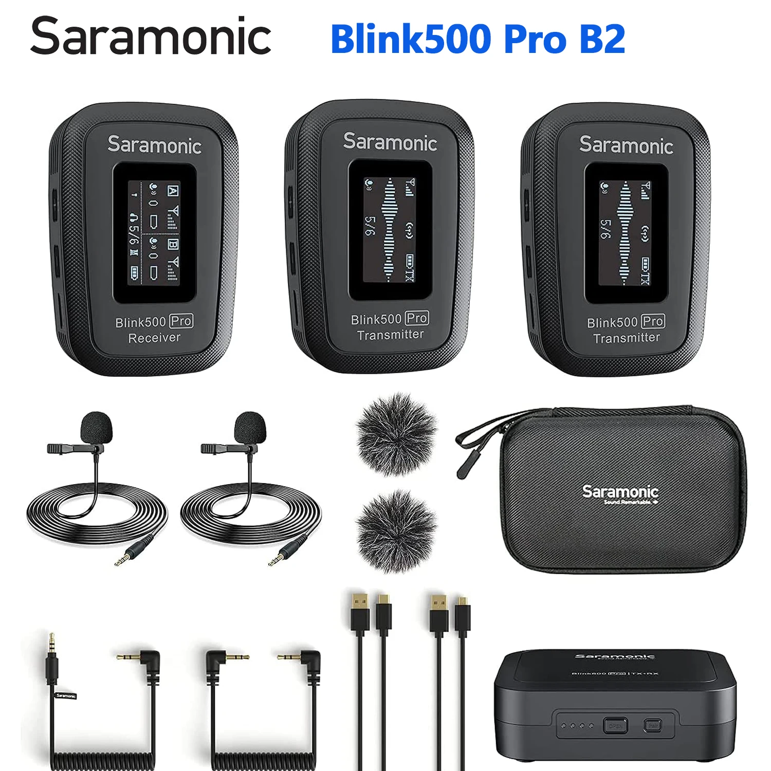 

Saramonic Blink500 Pro B2 Professional Condenser Wireless Lavalier Microphone for PC Mobile Huawei iPhone Android DSLRs Youtube