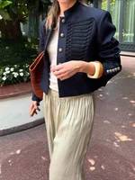 Chic Single-breasted Women's Jackets Long Sleeve O-neck Solid Female Coats 2026 Spring New Street Fashion Loose Lady Outwears 5