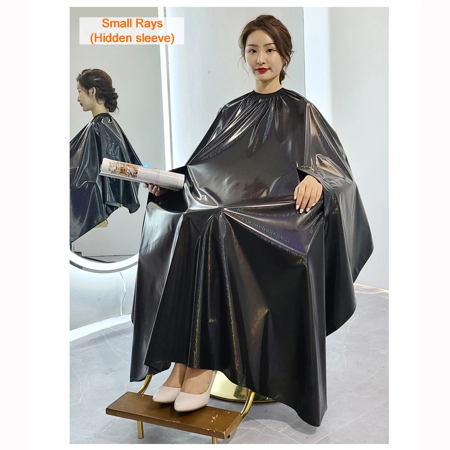 Waterproof Coating Dyeing Hair Capes Salon Hairdressing Cape Antifouling Hairstyling Customer Apron Glossy Cloth Gown 1737 6