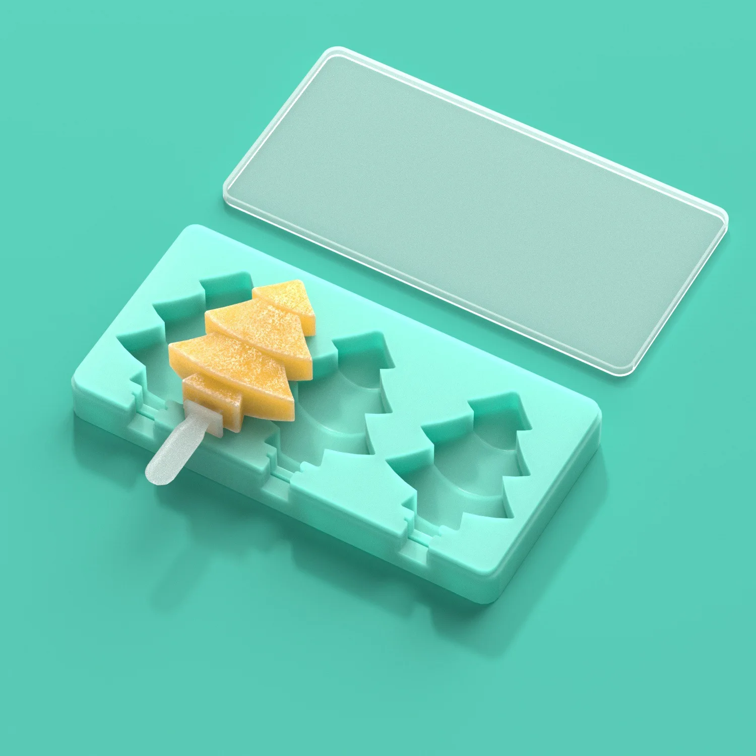 DIY Christmas Tree Shape Ice Cream Mold with Popsicles and Lid Food Grade Ice Cube Chocolate Cake Molds Home kitchen tools Gifts