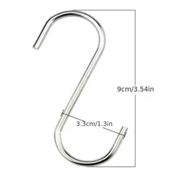 10 - Pack Stainless Steel Multi - Functional S - Shaped Hanging Hooks (10pcs 9cm G1797C)
