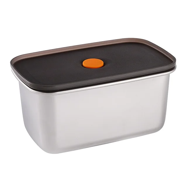 Stainless Steel Lunch Box With Lid Sealed Food Kimchi Fresh-Keeping Box Kitchen Refrigerator Storage Box Lunch Box