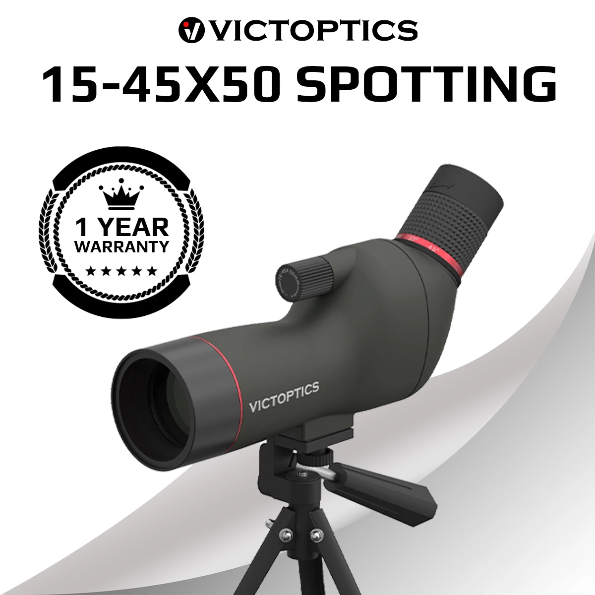 

Victoptics 15-45x50 Lightweight Spotting Scope BAK7 Prism Fully-multi Coated With Tripod For Bird Watching & Wildlife Viewing