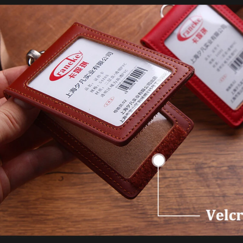  가죽 배지 거치대 비즈니스 워크 카드 넥 스트랩 랜야드, ID 가슴 카드, 이름표 케이스, 사무용품, 신제품