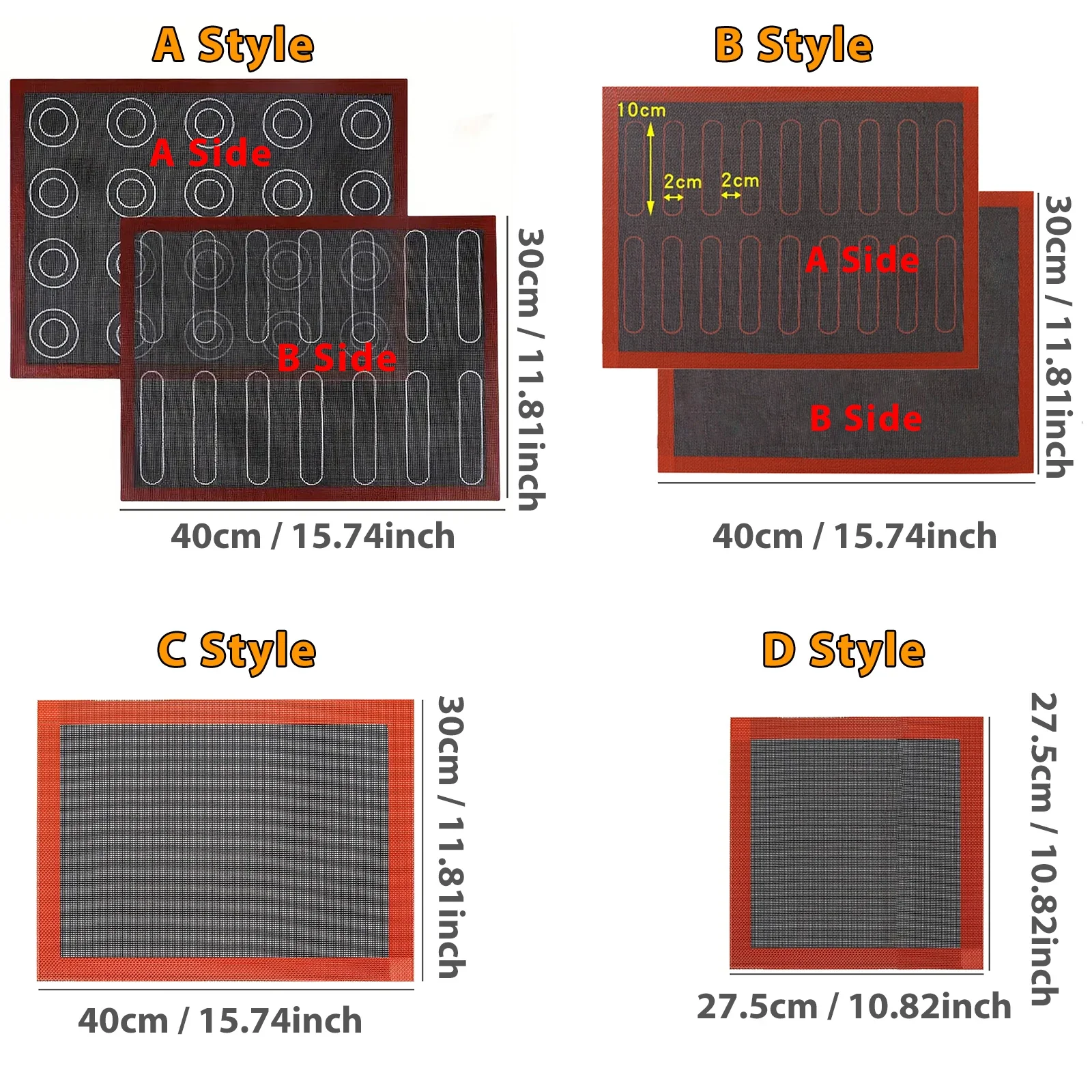 Perforated Silicone Baking Mat 1PC 2 Sides with Puff & Round Patterns Reusable Non-stick Oven Liner for Cookies Macaron Bread Silicone Baking Mat