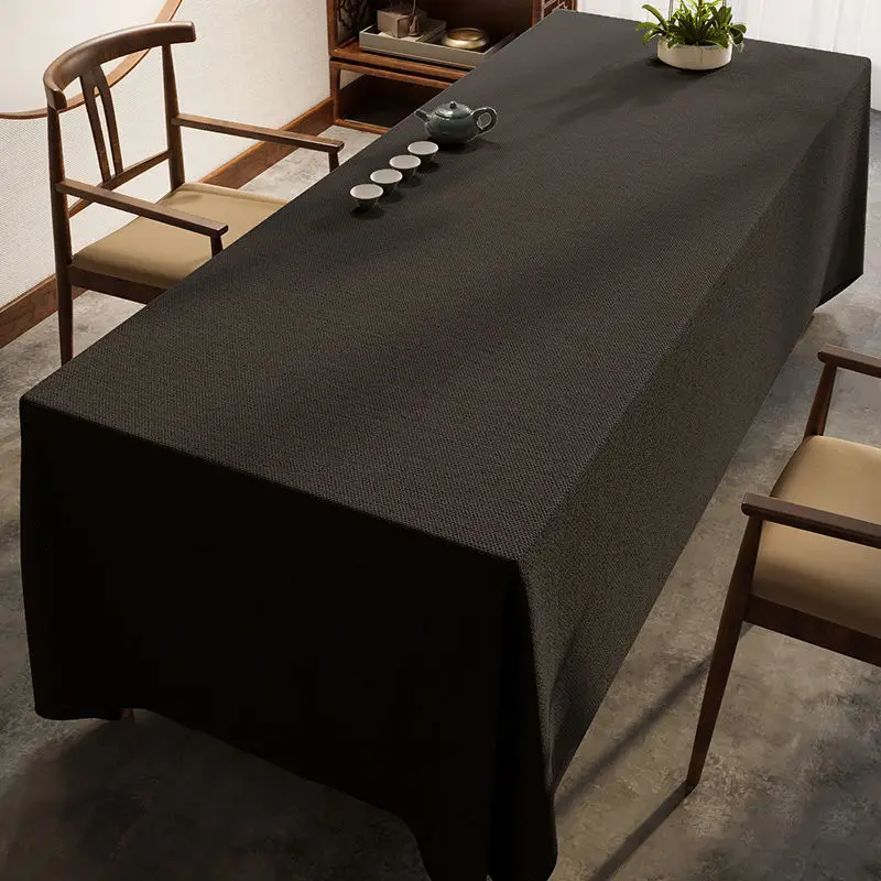 

Solid color tea tablecloth waterproof table cloth cotton linen conference table cloth