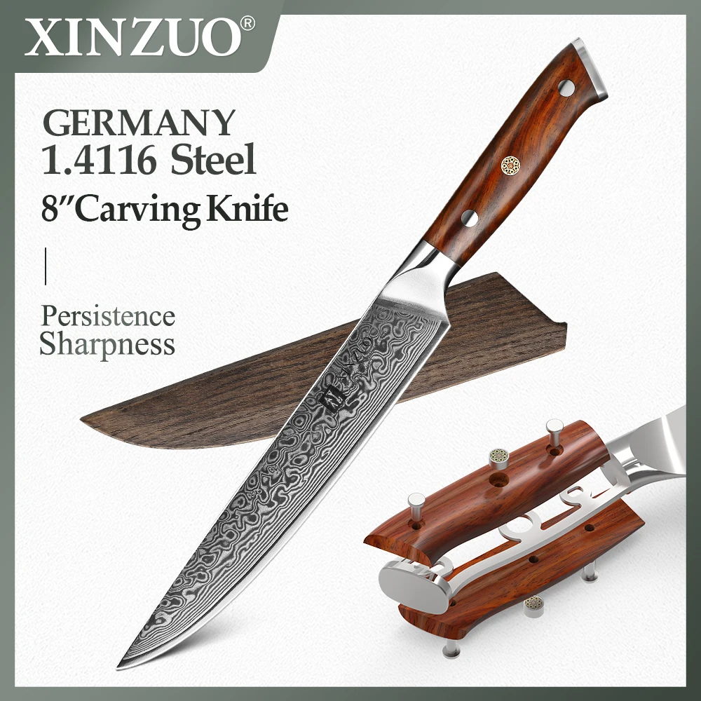 XINZUO8CleaverKnifeJapanHandmadeVG10DamascusUltraSharpKitchen