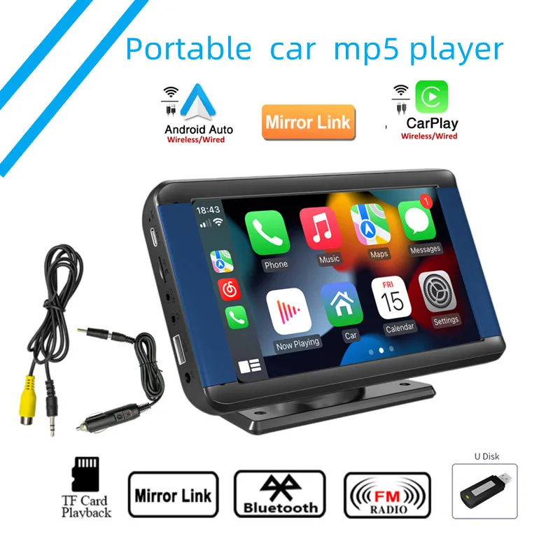 

Новый 7-дюймовый автомобильный монитор CarPlay, HD-экран, камера заднего вида, Android-авто, Bluetooth, громкая связь, FM-передатчик, MP5-плеер B300C