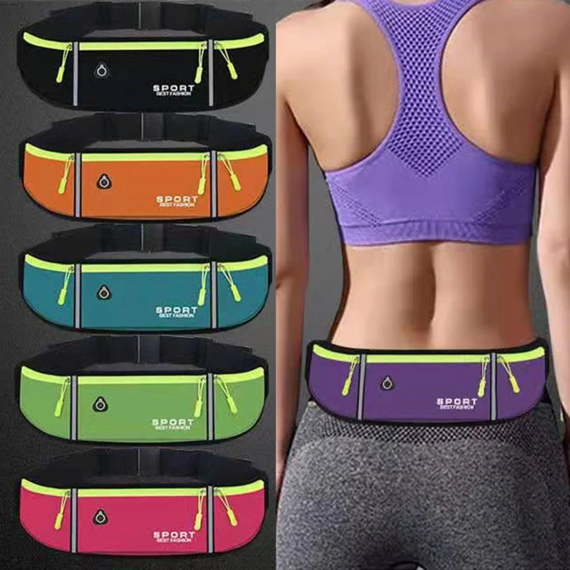 Sport Running Waist Bag Phone Case For Women Men Waterproof Comfortable Cycling Running Bag Safty Reflective Tape Sport Belt