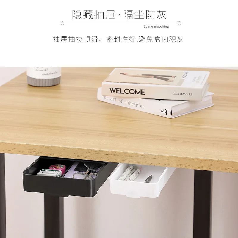 Storage Tray Self Stick Pencil Tray Under Desk Organizer for Office Home