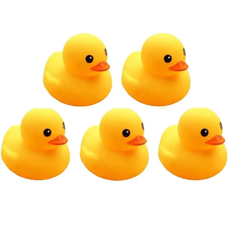 5pcs/Rubber Duck Bath Toys Yellow Mini Ducks Float Duck Baby Bath Toy Shower Party Favors Gift for Toddlers Kids Boys Girl 2