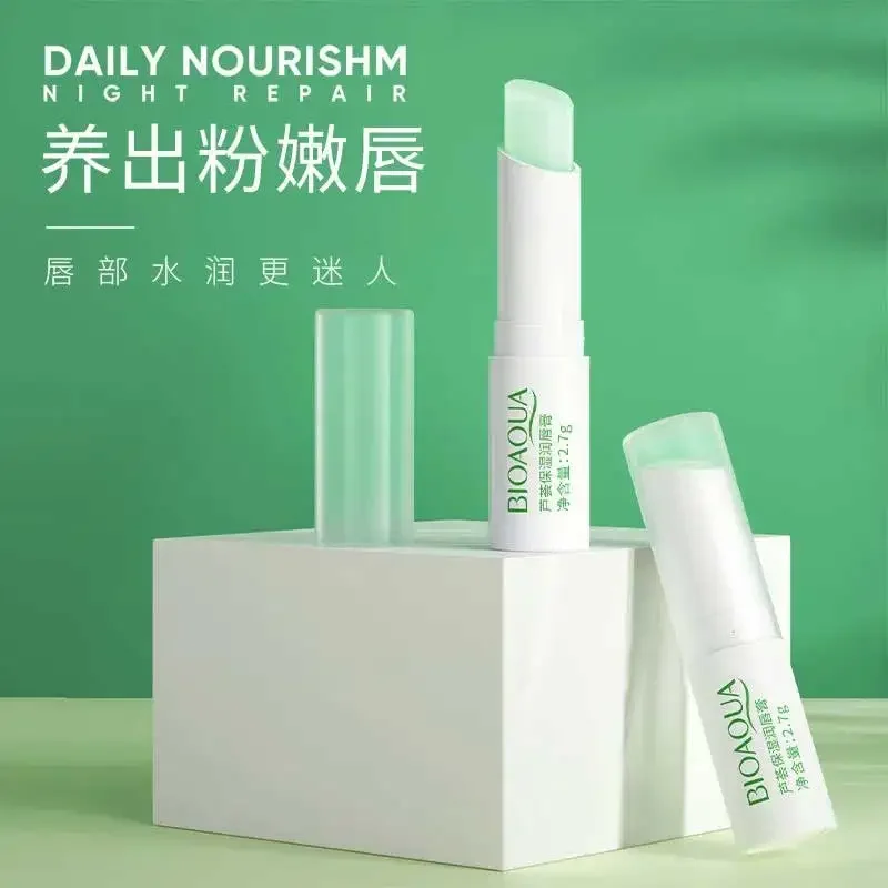 BIOAQUA Natural Aloe Moisturizing Lip Balm Colorless Refine Repair Lip Wrinkles for Woman Winter Care Lipsticks
