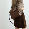 Korean Style Simple Flip Cover Women's Shoulder Bag New Suede Backpack Ladies Large Capacity Simple Fashion Tote Handbag 2025 5