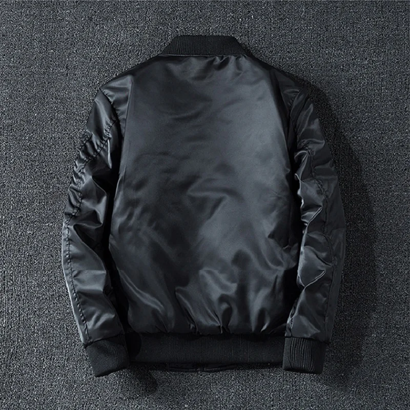Plus Size Double-sided Wear Jacket Men Air Force Bomber Jacket Autumn and Winter Baseball Uniform Casual Loose Thick Warm Coat